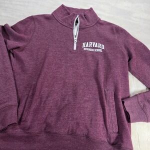 Redshirt Harvard Business School Quarter Zip Sweatshirt Maroon Mens Medium HBS